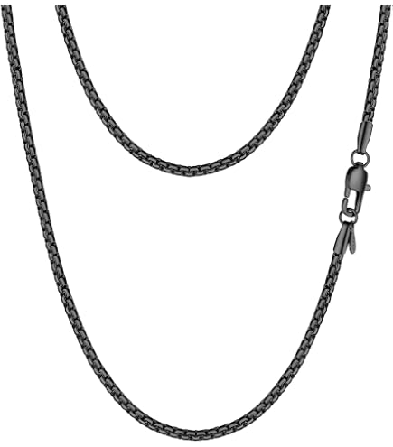 Phiten Carbonized Titanium Chain Necklace - Corrosion-Resistant