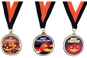 WOWSER Halloween Party Trophy Award Medals for Pumpkin Carving or Costume Contest, Set of 3