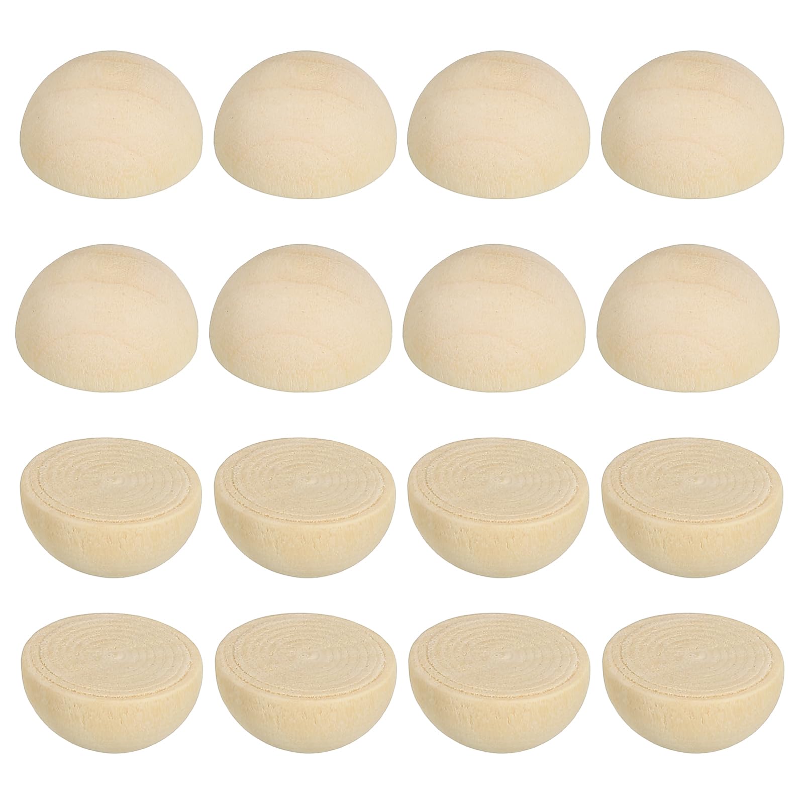 PATIKIL 12mm Half Wood Beads, 300 Pack Unfinished Natural Wooden Beads Round Split Wood Balls for Craft Art Ornaments Painting, Brown