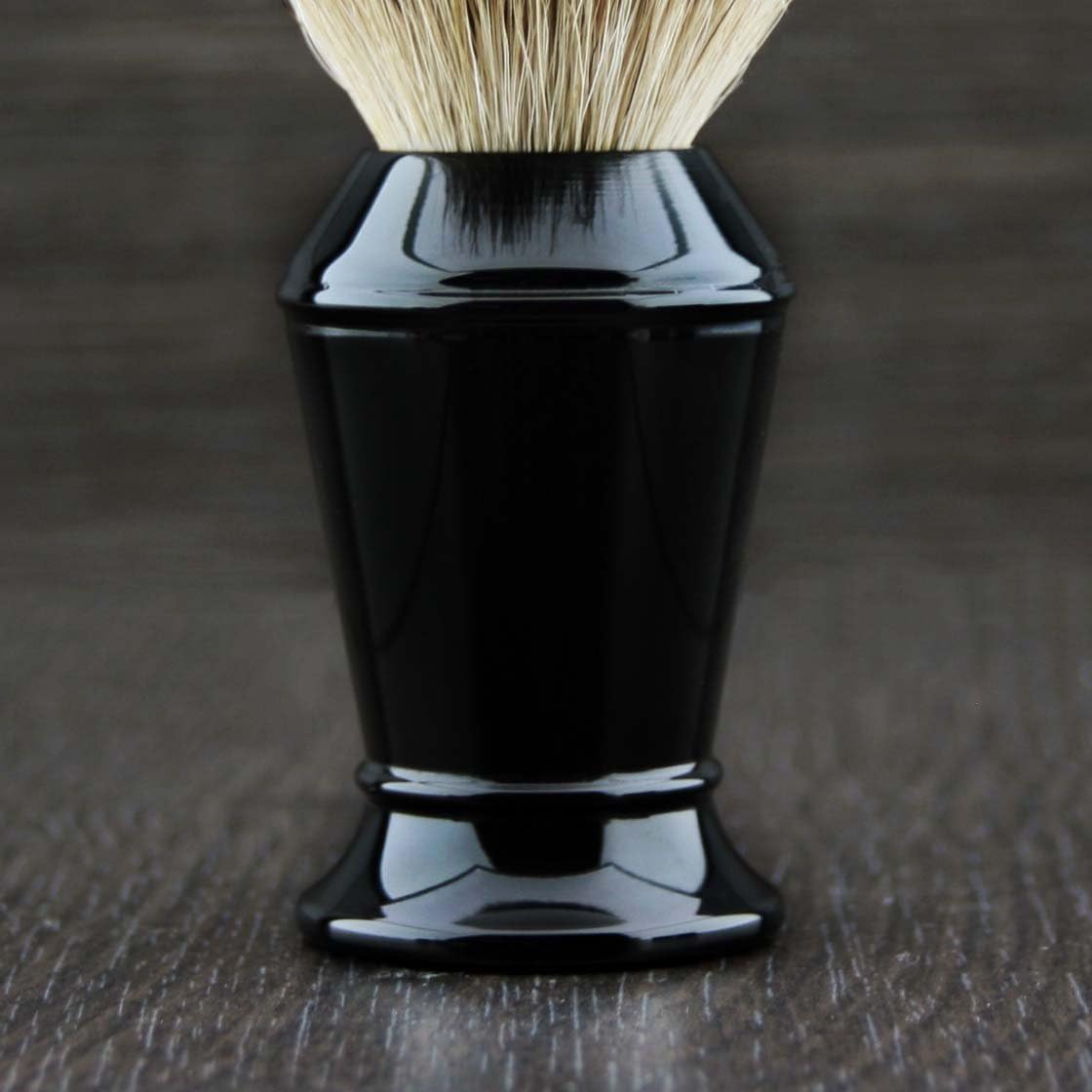 Silver Tip Badger Hair Shaving Brush in Black Handle. Easy to maintain Hair. - Image 4
