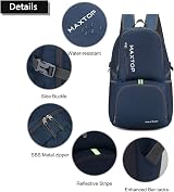 MAXTOP 30L Backpack Ultra Lightweight Foldable Water Resistant 30L Daypack view 4