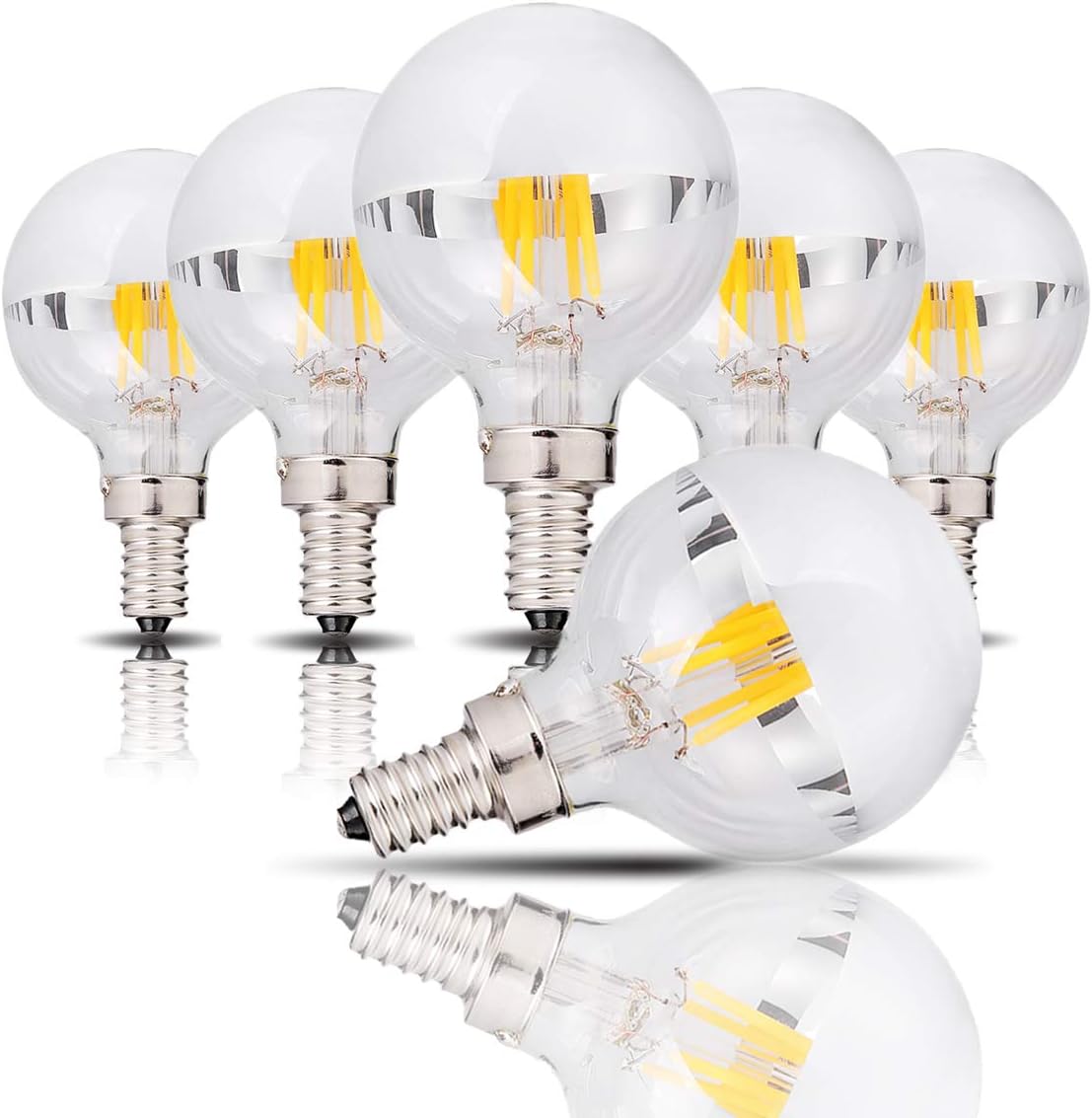 Ampoule à DEL chrome de 4 watts,G45/G14 LED Silver Bowl verticale