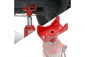 VORNALEX Bottle Jack Adapter Lifting Saddle for 2"&3"&4" Round Axle Tube&2" Square Axle Tube, Bottle Jack Axle Adapter Fits 12t Bottle Jack Accessories Within 1.65 Inch of Lift Table Diameter (Red)