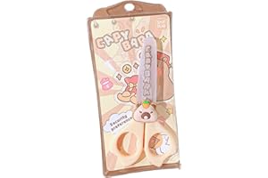 Toddler Scissors with Cover Soft-Grip Design & Measurement Guide for Classroom Art Activities Capybara Scissors