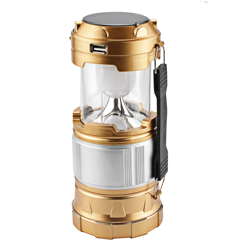 2-Pack LED Lantern, Solar Portable Outdoor Camping Collapsible Flashlight for Emergency supplies,Hurricane,Power failure, Waterproof LED Lighting (Golden)