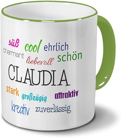 Tazza Con Nome Claudia Caratteristiche Positive Di Claudia Nome Tazza Tazza Da Caffe Mug Tazza Tazza Da Caffe Colore Color Verde Amazon It Casa E Cucina
