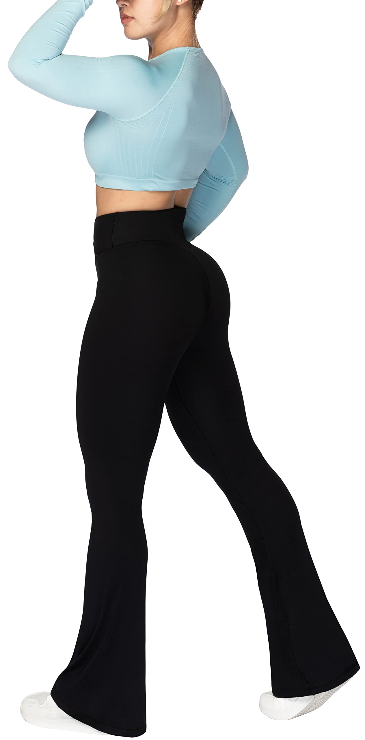 Sunzel Flare Leggings, Crossover Yoga Pants for Women with Tummy