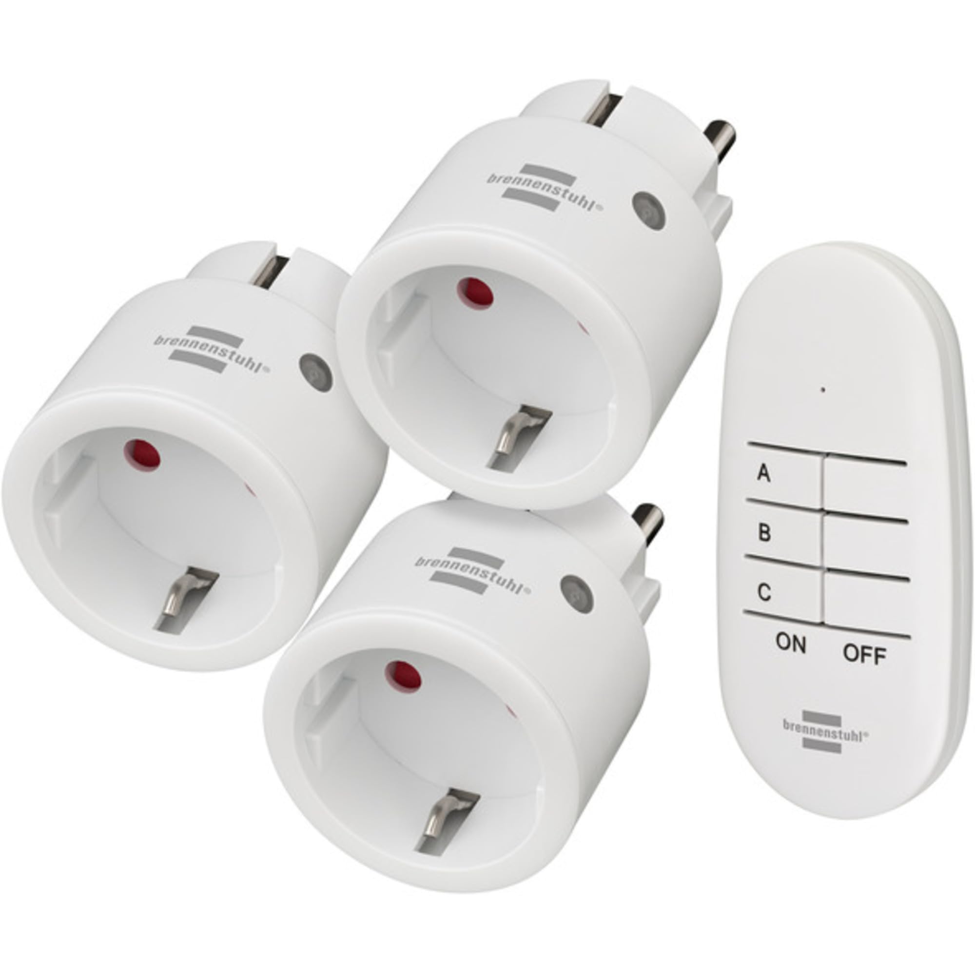 BRENNENSTUHL Brenn Comfort-Line Funk-Set Mini 3+1 wh | 3x Stecker