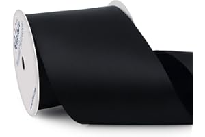 Ribbli Black Double Faced Satin Ribbon, 3” x Continuous 10 Yards,Use for Bows Bouquet,Gift Wrapping,Floral Arrangement,Wedding Decoration