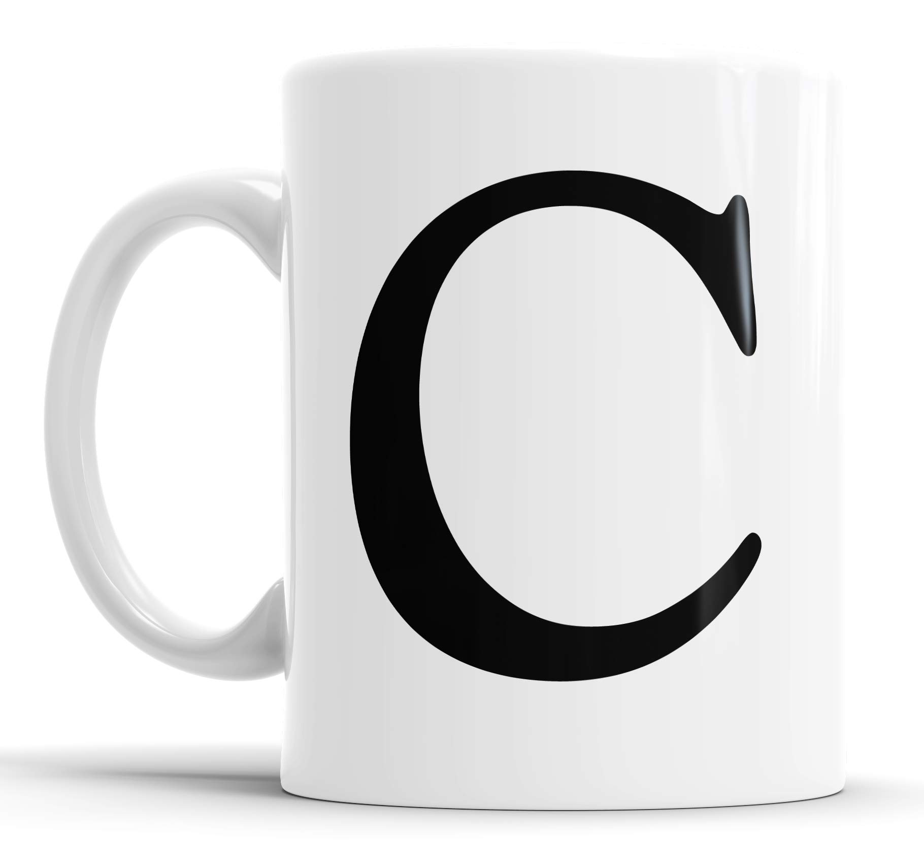 Faithful Prints Alphabet Mug Letter Mugs Initial Coffee Cup Birthday Fathers Day Gift (Letter C)