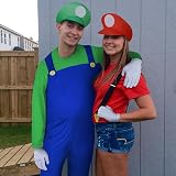 Aomig Super Plumber Costumes 4 Pack Brothers Workman Cosplay Kit Green view 7