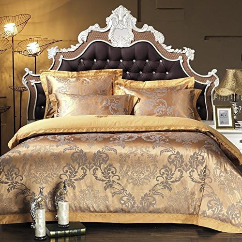 MIFE TEXTILE Bedding Collection, European Royal Series Luxury Tribute Silk Satin Bedding Set KING/QUEEN Size (KING, 18)