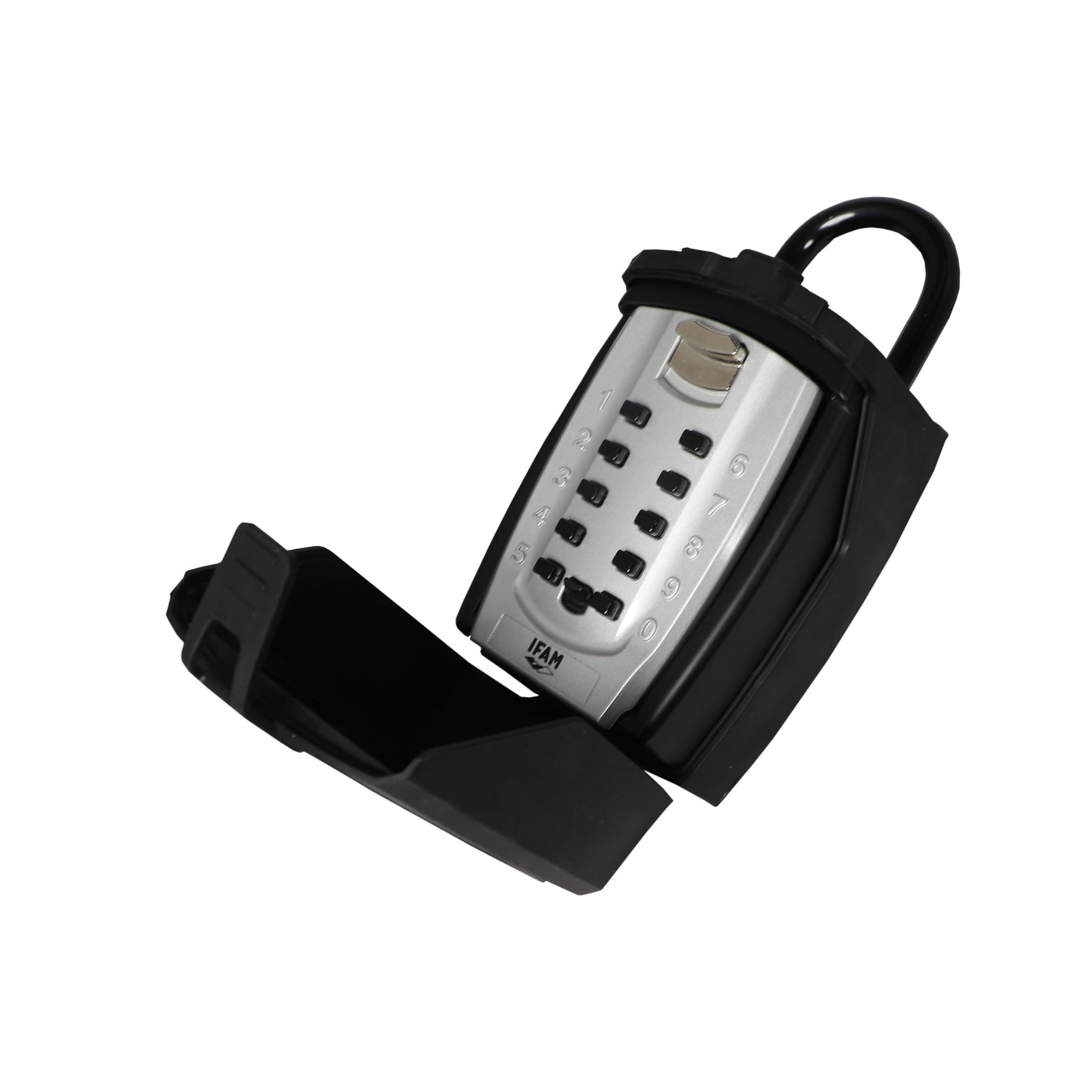 Ifam Surface Mount Key Guard Digital Front Opening Moisture and Shock Resistant 10 Digit Buttons Ideal for Short Term Rentals Outdoor Key Safe Aluminum Alloy