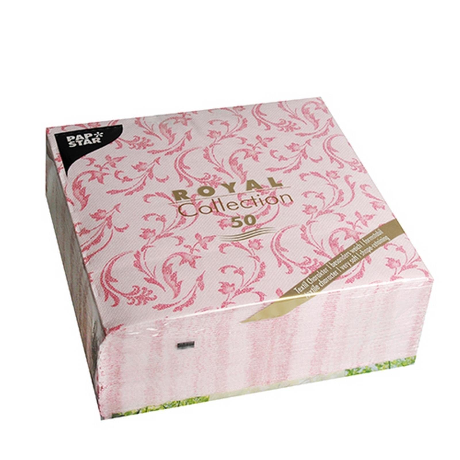 Papstar Royal Collection #85002 Serviettes 1/4 Fold 40 cm x 40 cm Fuchsia Damascato