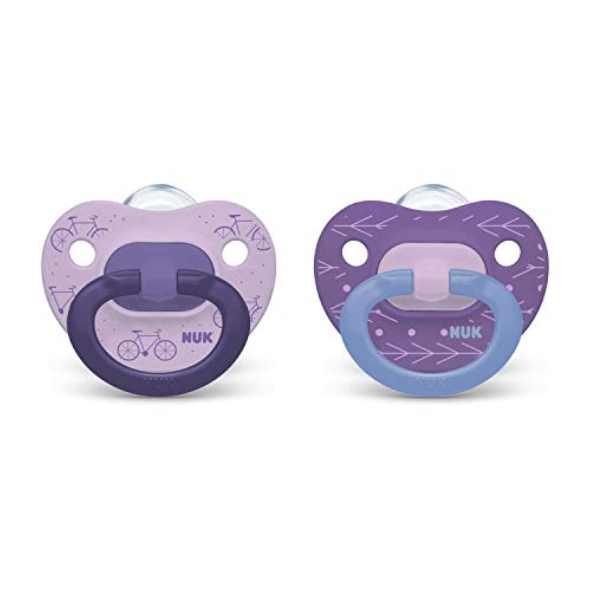 Photo 1 of NUK Comfy Orthodontic Pacifiers, Purple Assorted, 18-36 Months, 2 Count, Soft & Durable Design for Baby Comfort