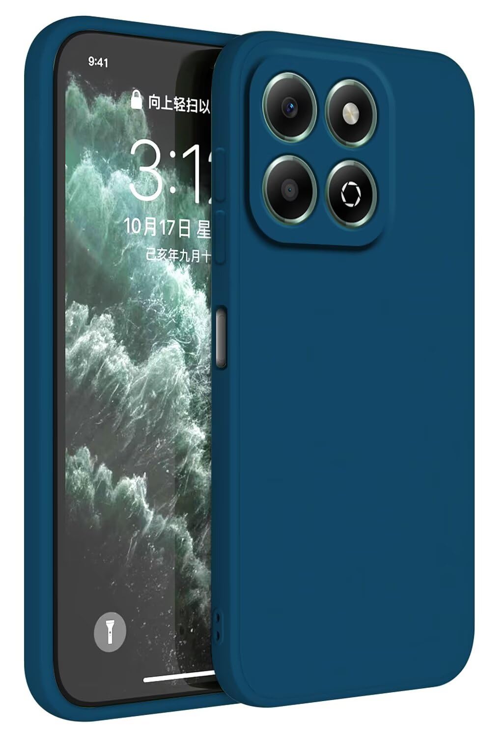 HAFFAN TPU Silicone Case Compatible with HONOR 200 Smart/HONOR X7C / HONOR X6B 5G (6.8" inches), Cover Holster Sleeve - Sapphire Blue