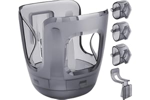 HOULIY Stroller Cup Holder Fits for UPPAbaby Vista/Vista V2/Vista V3/Cruz/Cruz V2/Cruz V3/Minu/Minu V2/Minu V3/Minu Duo, Holds Different Drink Sizes, One-Hand Quick Install/Remove, Folds with Stroller