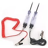 2PCS Electric Tester Light, 6V-12V-24V DC Auto Circuit Tester With Extended Spring Wire and Ordinary Straight Wire for Voltag