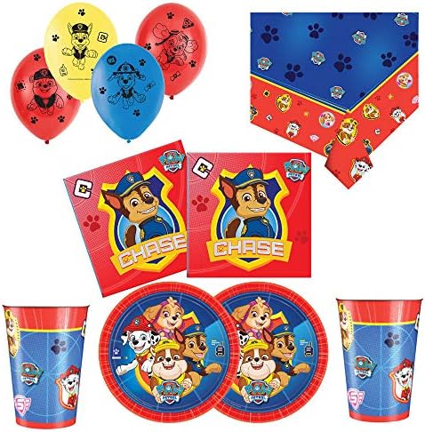 PartyPartyCompany® Paw Patrol Party Tableware Essential Pack (24 People)
