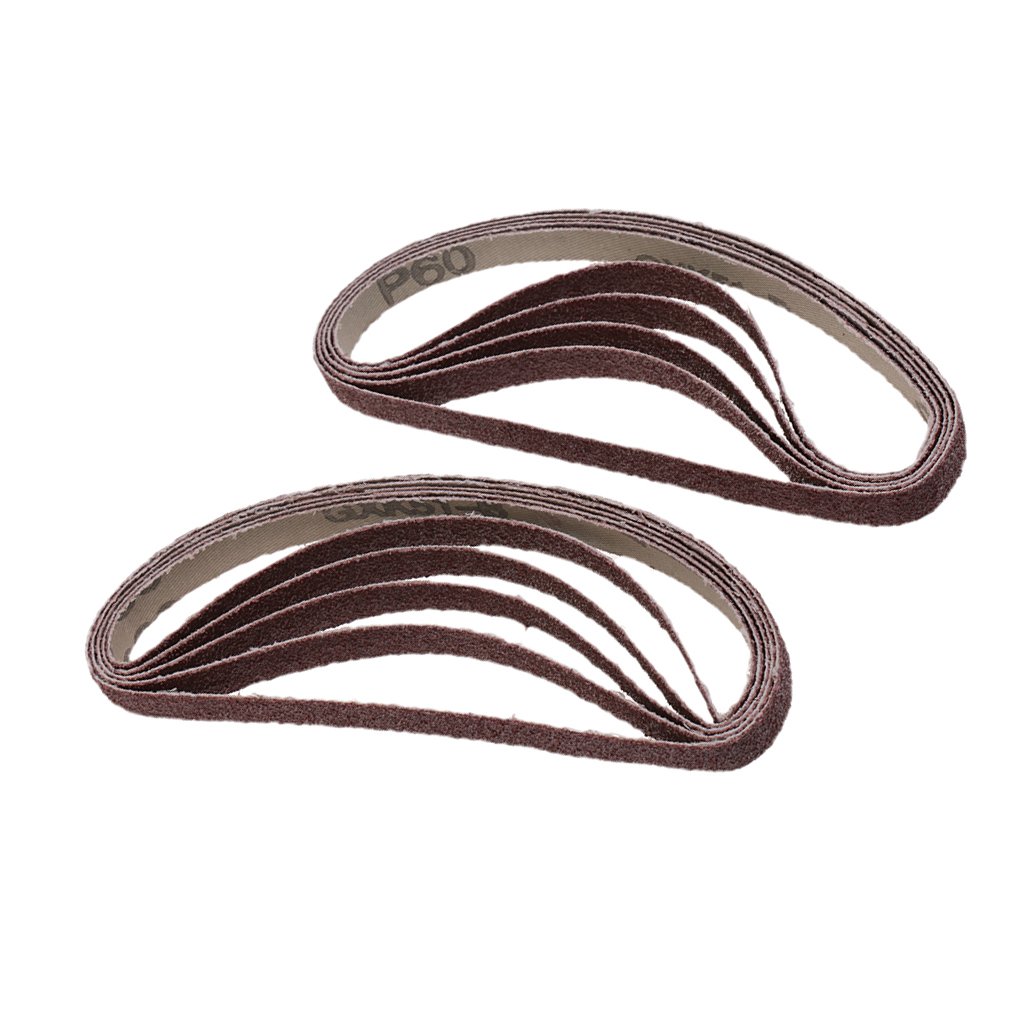 Assortment Grits 10x Belt Power Finger File Sander Abrasive Sanding Belts 330mm x 10mm 60