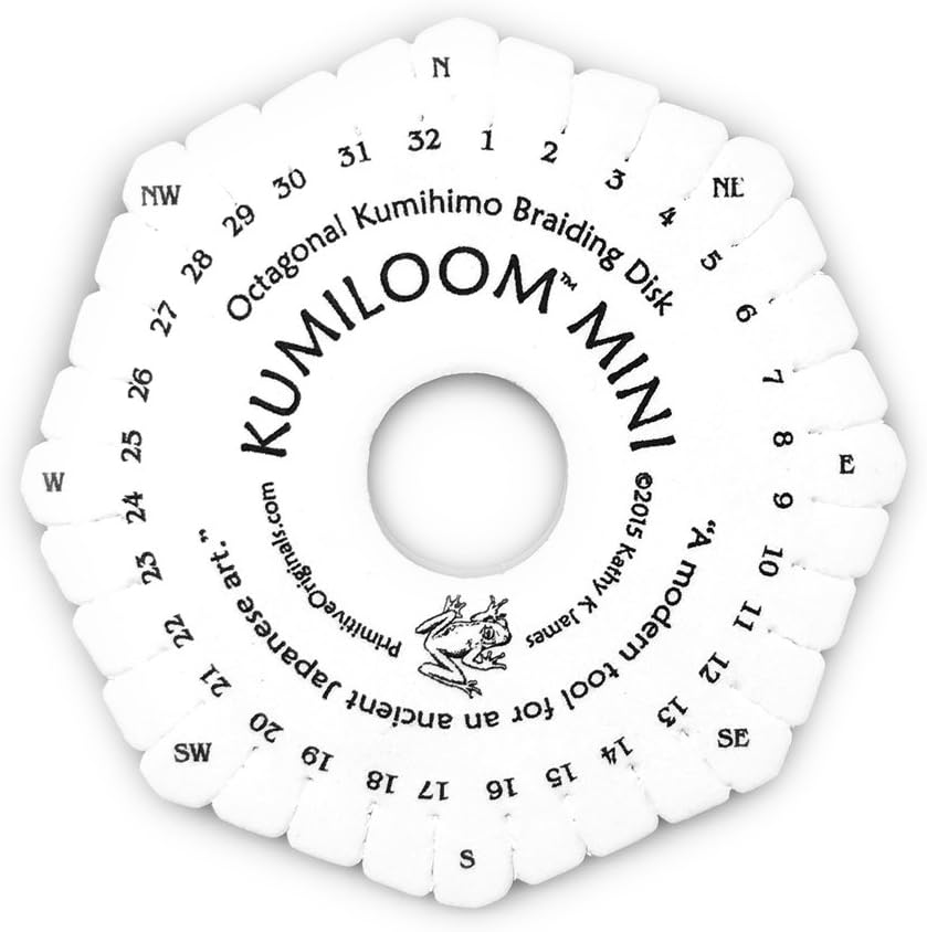 Kumiloom(tm) Mini 4.25 Inch Disk: The Only Kumihimo Loom Designed for Both Round and Flat Braids