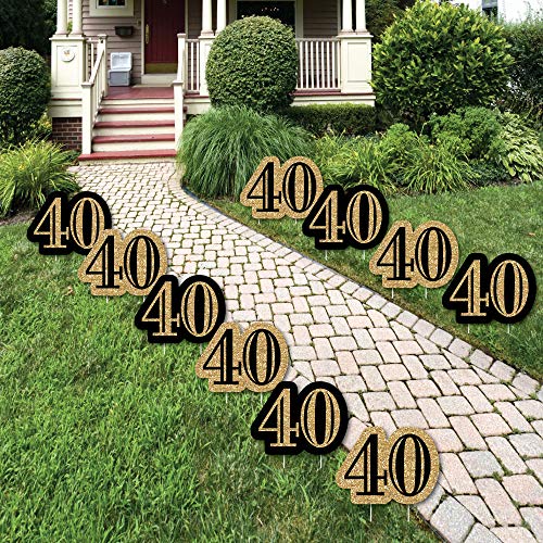Adult-40th-Birthday-Gold-Lawn-Decorations-Outdoor-Birthday-Party-Yard-Decorations-10-Piece