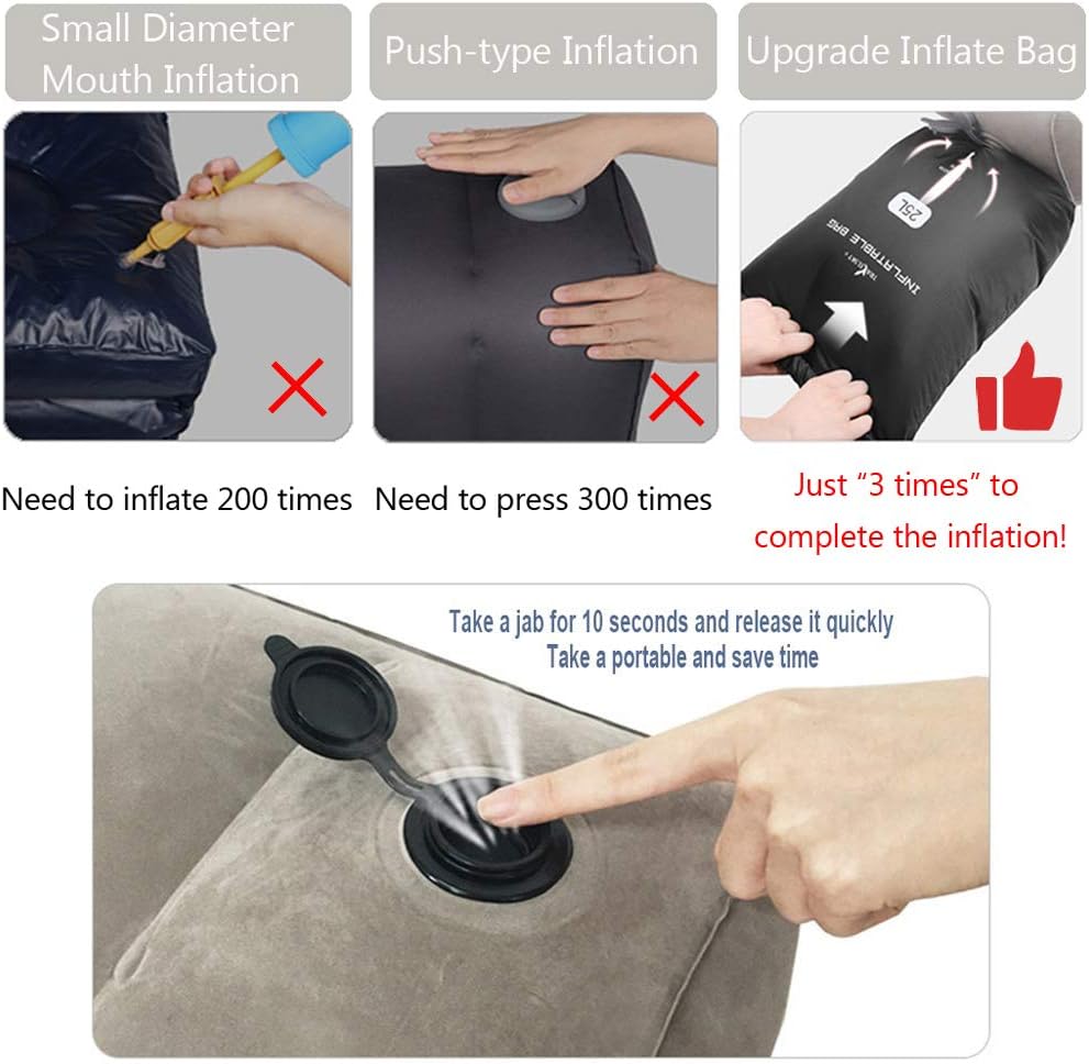 Kaxich 2 Layers Travel Inflatable Foot Rest Pillow for Sleeping Adjustable Height Travel Footrest for Kids Leg and Foot Rest Cushion for Airplane Train Car Home Office - Image 5