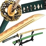 Japanese Handmade Real Sharp Full Tang Katana Sword Gold Blade