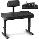 CAHAYA Foldable Adjustable Piano Bench: Portable Keyboard Stool 200kg Capacity Height &amp; Backrest Adjustable for Kids/Adults Perfect for Home Studio Teaching &amp; Outdoor Performances