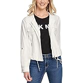 DKNY womens Drawstring Jacket Zip-up Lightweight Jacket
