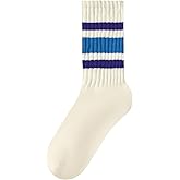 Century Star Retro Striped Novelty Socks For Women Vintage Casual Crew Socks Sporty Calf Socks Cotton Socks Women