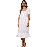 Nanxson Women's Victorian Cotton Nightgown Vintage Princess Style Sleepwear Short/Long Sleeve Nightdress with Lace Ruffled