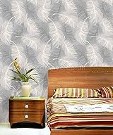 Coloroll Feather Blown Vinyl Wallpaper Grey White M0923 Full Roll 10m x 53cm view 4