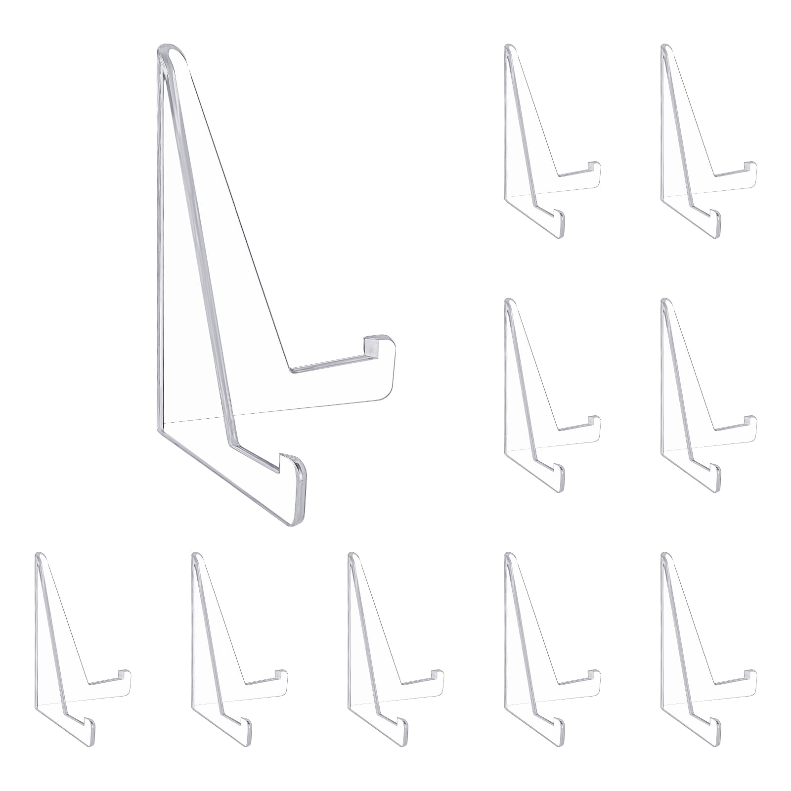 10Pcs Card Display Stand, Clear Card Stands Trading Card Display Stand Mini Easel Holder, Sturdy and Stable, Premium Acrylic Sports Card Holder for Display Magnetic Card Holder, Challenge Medals