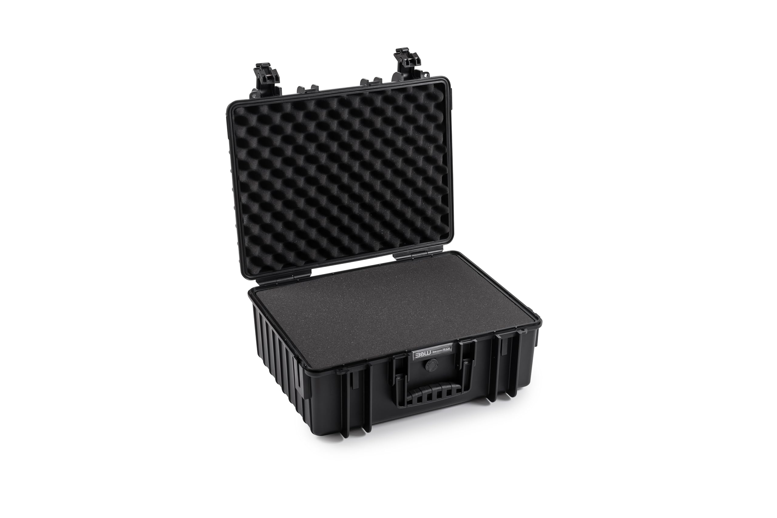 B&W Outdoor Transport Case - Type 6000 with Cubed Foam - Black - Waterproof according to IP67 Certification, Dustproof, Virtually Indestructible