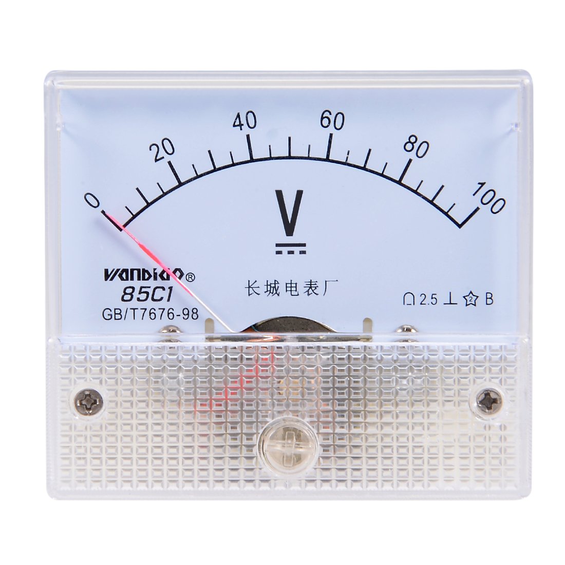 Sourcingmap DC 0-100V Analog Panel Voltage Gauge Volt Meter 85C1 2.5% Error