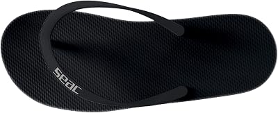 Seac Ohau Rubber Flip Flops for Sea Pool Beach Boat Black UK 11.5