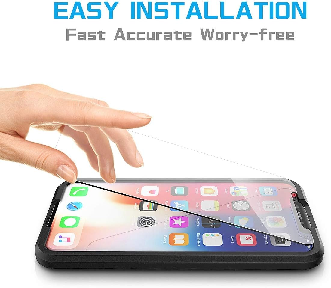 MANTO Screen Protector for iPhone 11 Pro and iPhone Xs X 5.8-Inch Tempered Glass Clear 3-Pack, Shatter-Proof, Bubble Free, 3D-Touch, Case-Friendly, Easy-Install