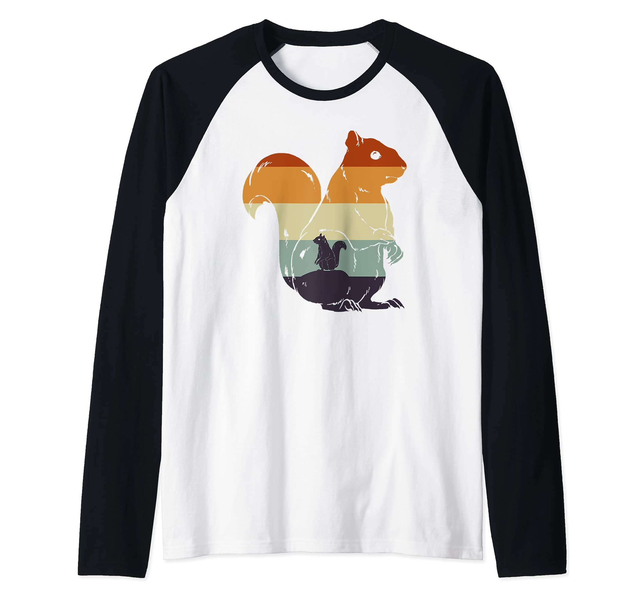 Retro Squirrel Lover Wildlife Forest Animal Squirrel Raglan Baseball Tee