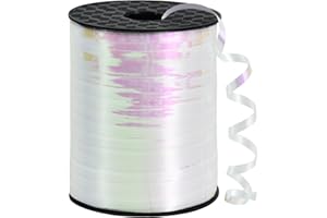 TONIFUL 500 Yards White Thin Curly Ribbons Balloon String 5mm for Gift Wrapping for Craft Balloon String Birthday Party Decor