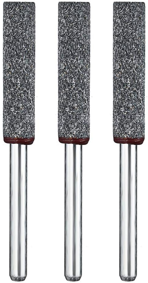 KUNSE 3pcs 5/32 Inch Diamond Grinding Head Grinding Stone Set Chainsaw Sharpener Burr Stone Round File