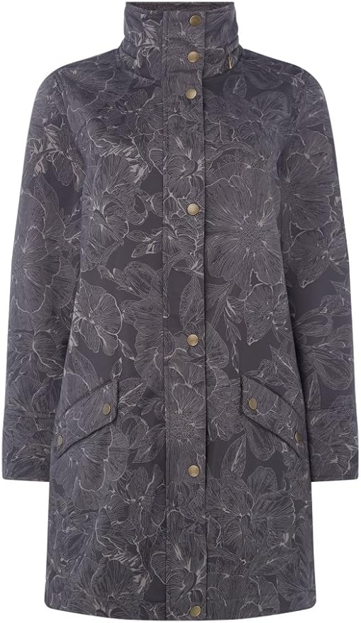 TIGI Leaf Printed Coat Charcoal Amazon.co.uk Clothing