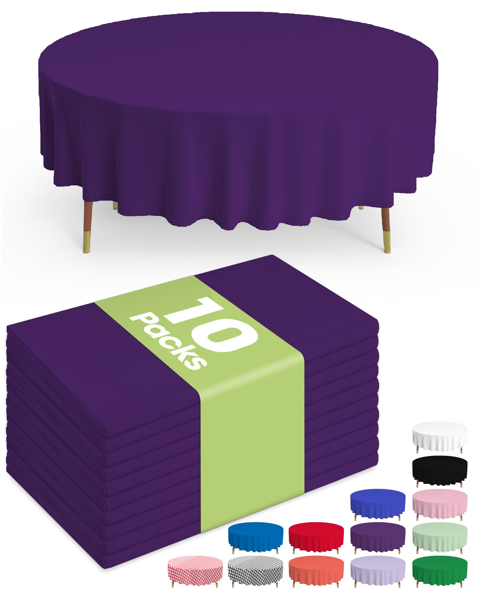 Pureegg Plastic Table Cloth Disposable 10