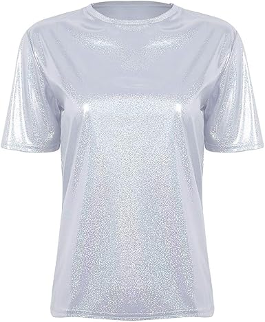 tee shirt femme brillant