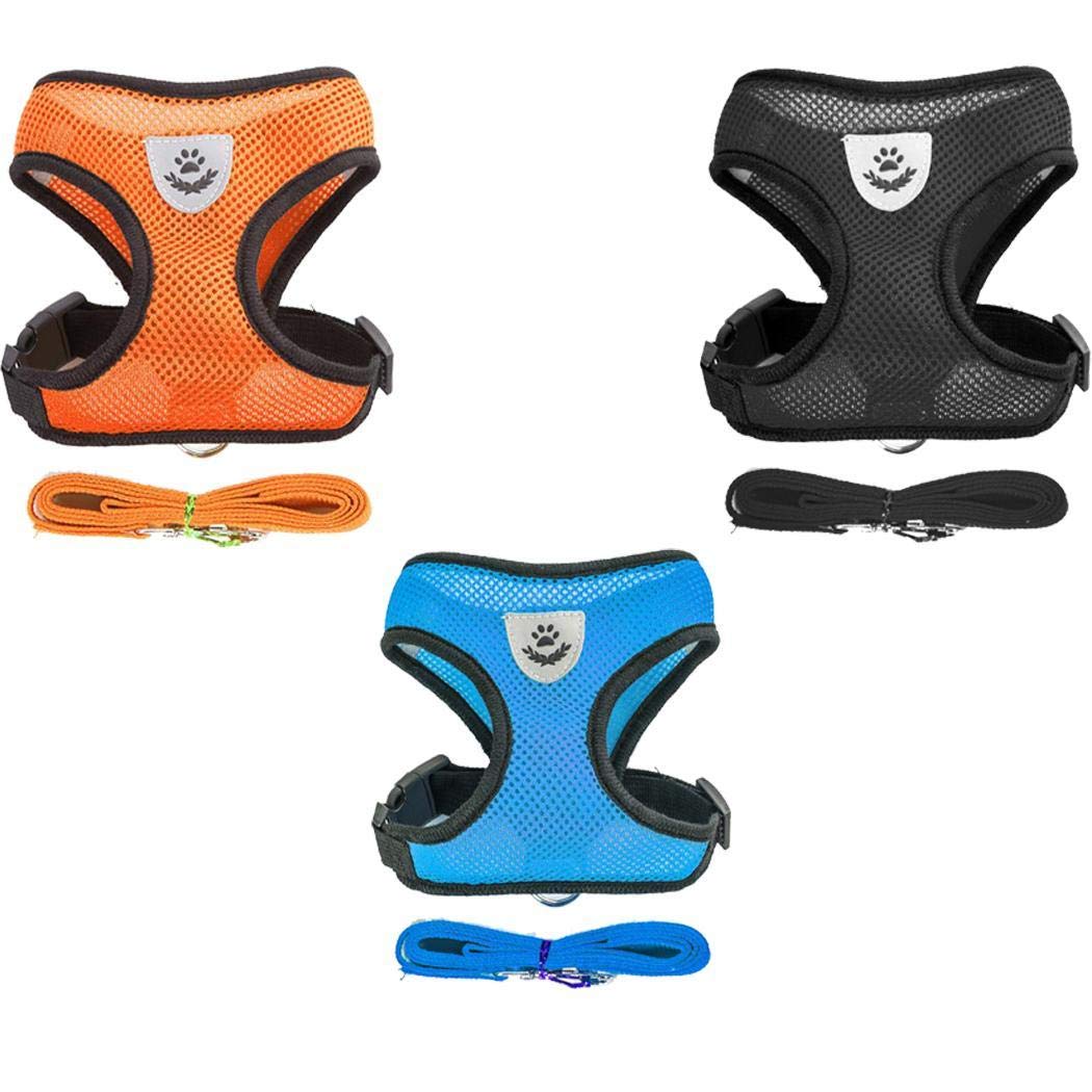 Minlop Mesh Gewebe Hundeweste Harness Weich Einstellbare Komfortable | Pet Lead-Brust Gehen Leine Hundegeschirr mit Clip, 4 Größen