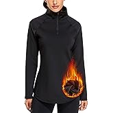 Miusey Womens Quarter Zip Running Pullover Jackets Long Sleeve Workout Tops (PRIME)
