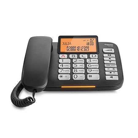 Gigaset DL580 - schnurgebundenes Senioren Telefon - Tischtelefon mit extra leichter Bedienung und beleuchtetem Farbdisplay, s