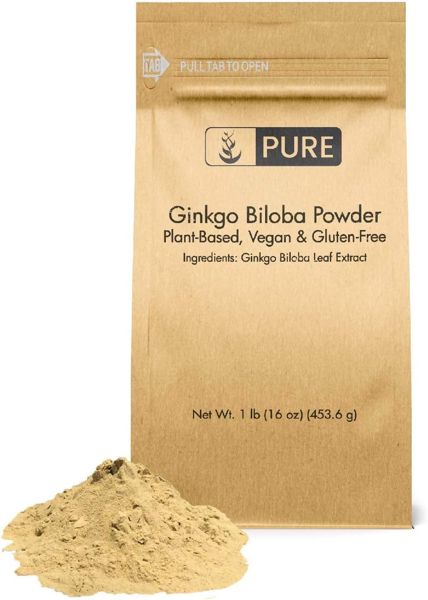Ginkgo Biloba Powder by Pure, 100% Natural, Improved Memory & Concentration*, Better Blood Flow & Circulation*, Antioxidant (1 lb): Health & Personal Care