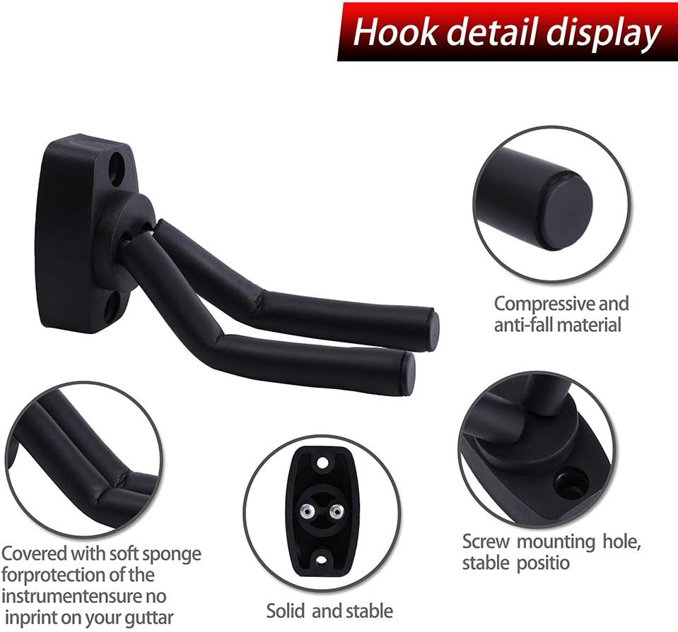Guitar Hanger, 4-Pack,for Wall Hangers, Premium Guitar Hooks