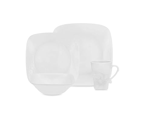 Amazon.com: Corelle Boutique Cherish Embossed Vajilla de 16 ...